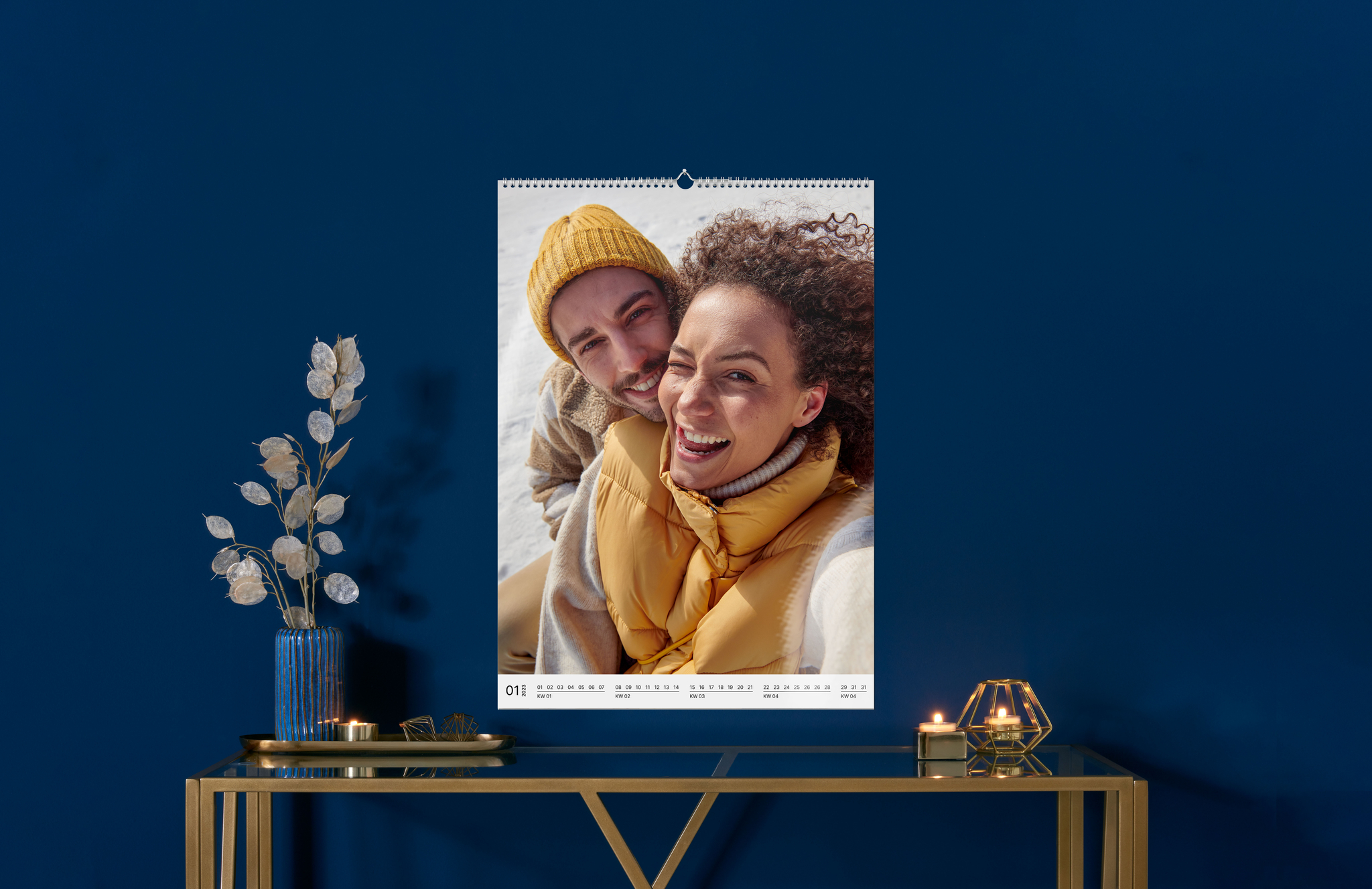 Pixum Wandkalender A2 in staand formaat met een winterse foto