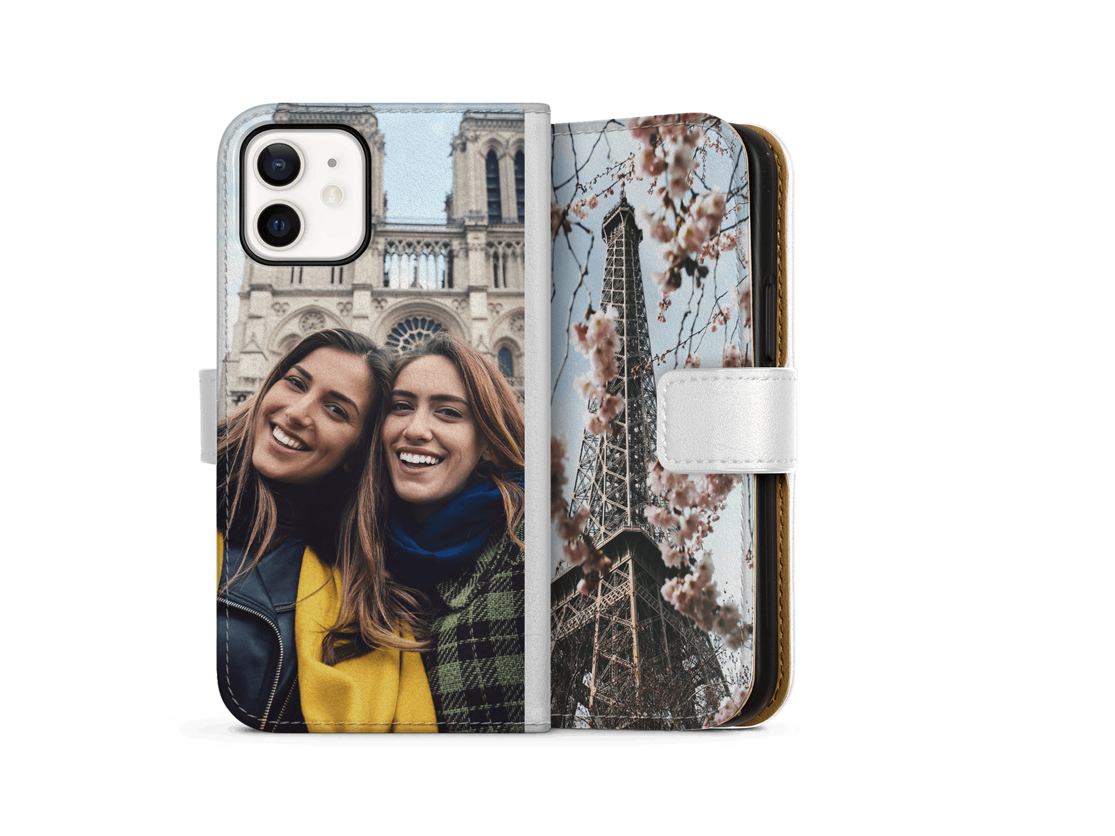 Sideflip-Handyhülle eines iPhones mit einem Foto zweier Freundinnen