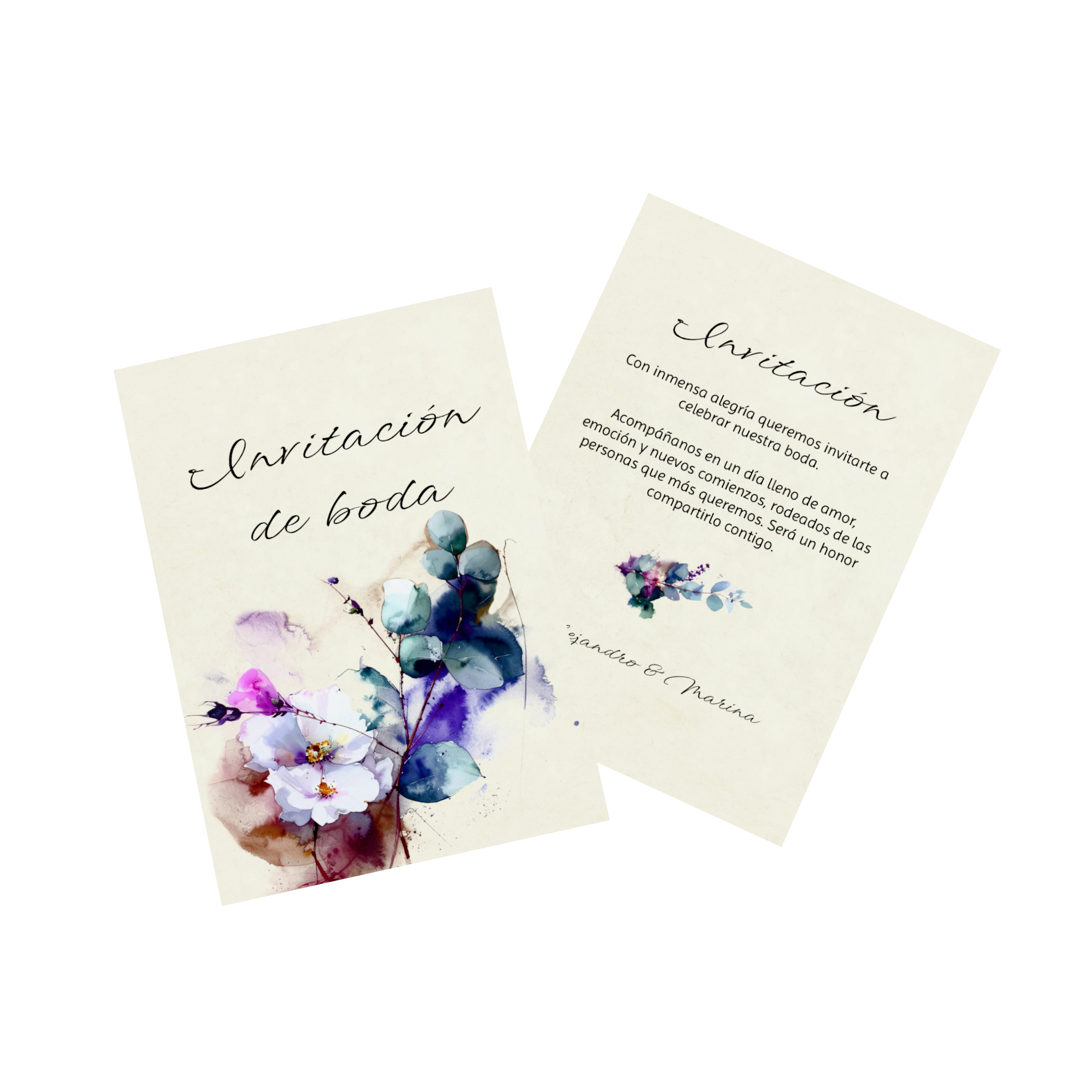 Invitación de boda personalizada con fotos y textos